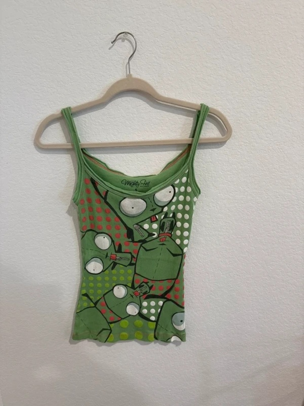 Mighty Fine Green Cartoon Graphic Tank